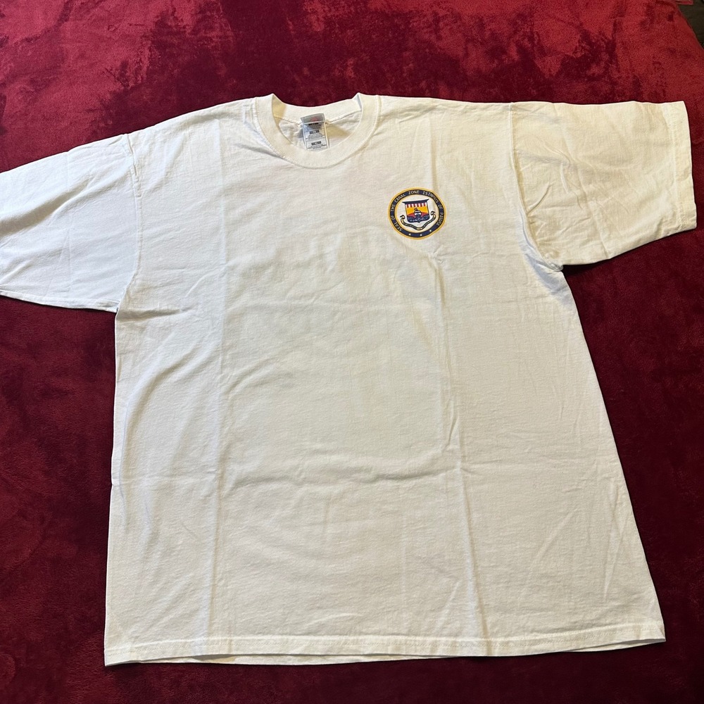 Vintage Fruit of the Loom Panama Canal Zone Isthmus Seal Iguana T-Shirt XL White